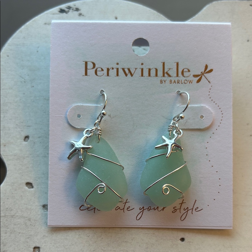 Periwinkle by Barlow Mint Green Starfish Earrings